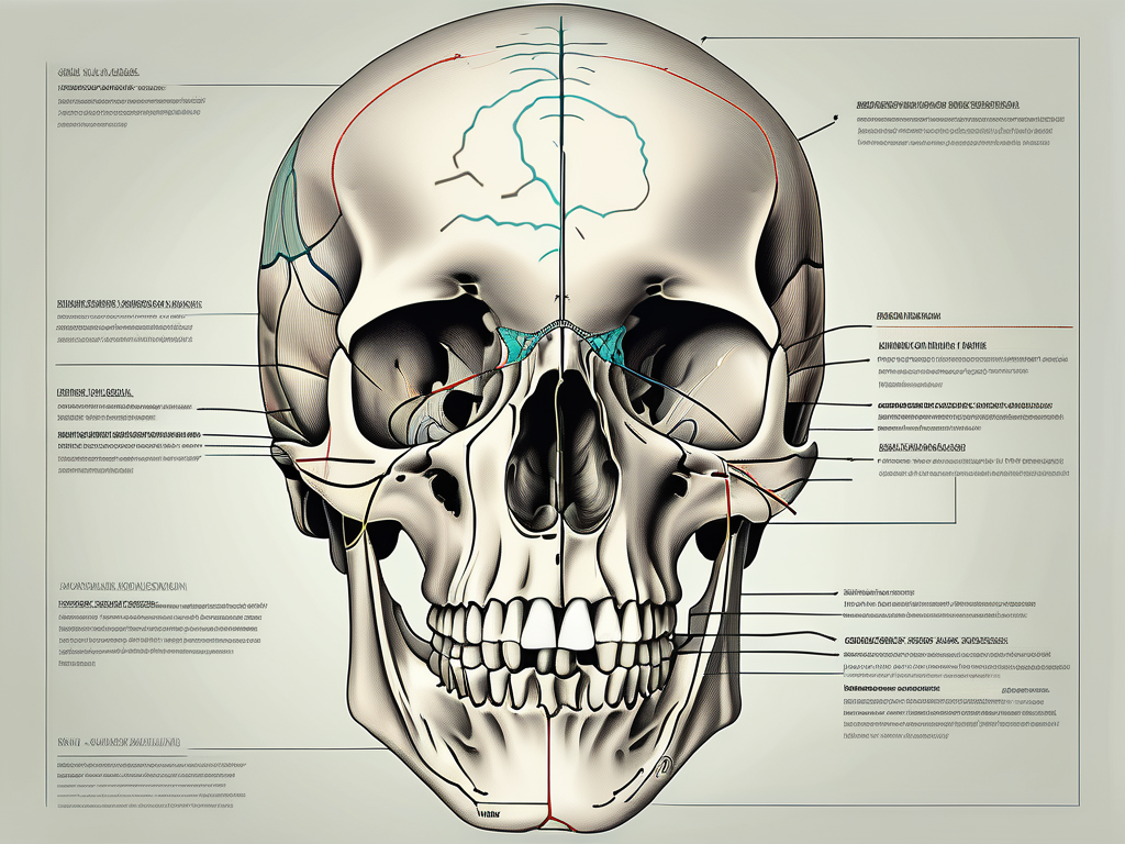 A cross-sectional view of the human skull