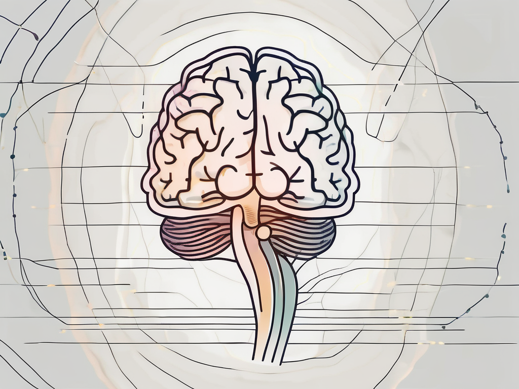 The human brain highlighting the abducens nerve