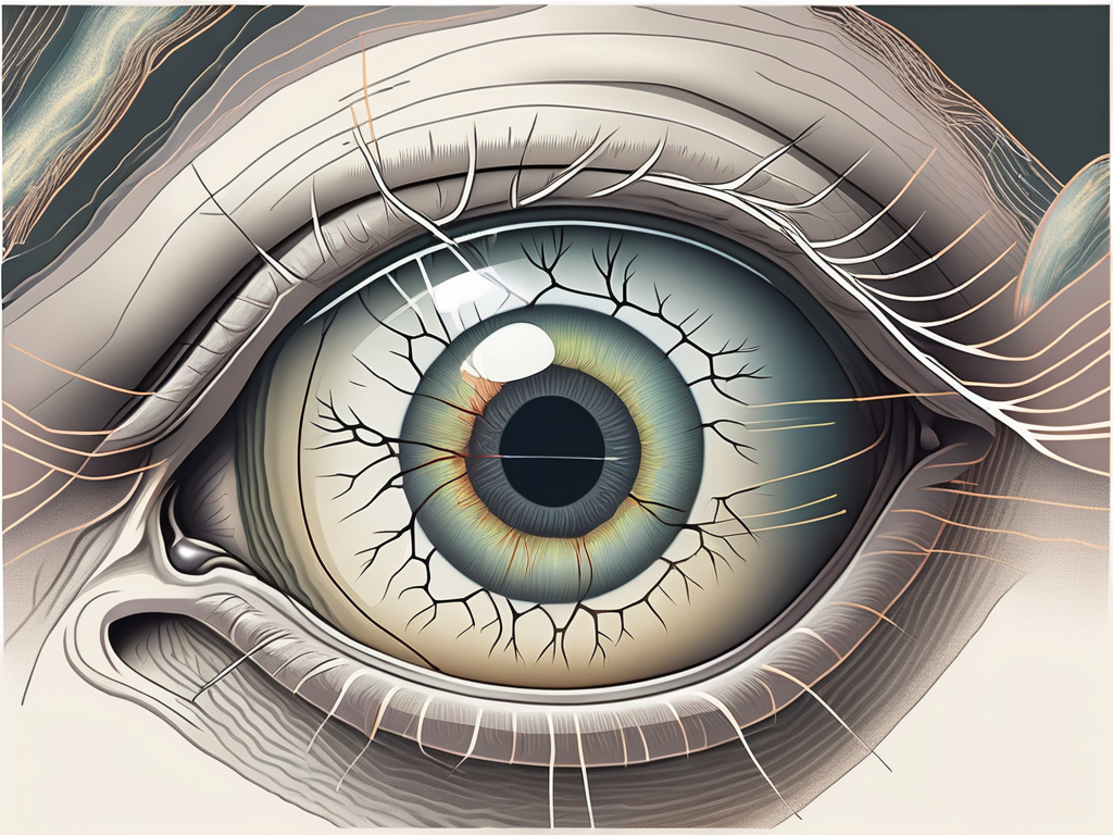 The human eye showing the abducens nerve and its connection to the lateral rectus muscle