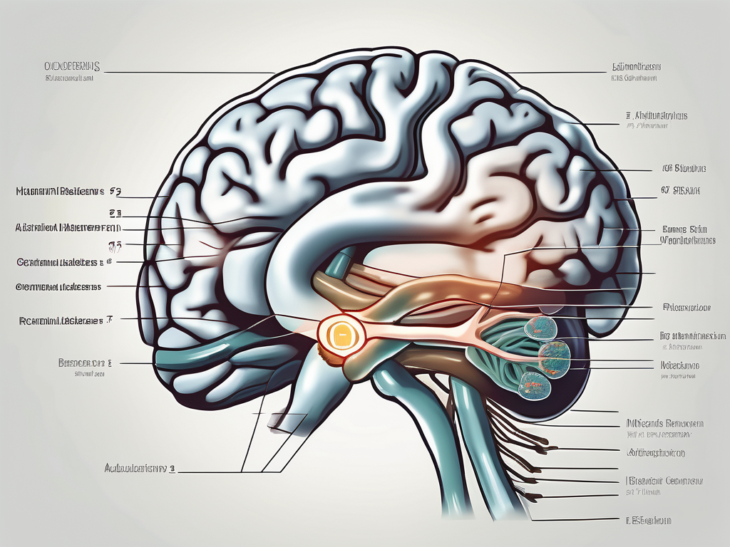 The human brain showing the abducens nerve (cranial nerve vi) and its pathway