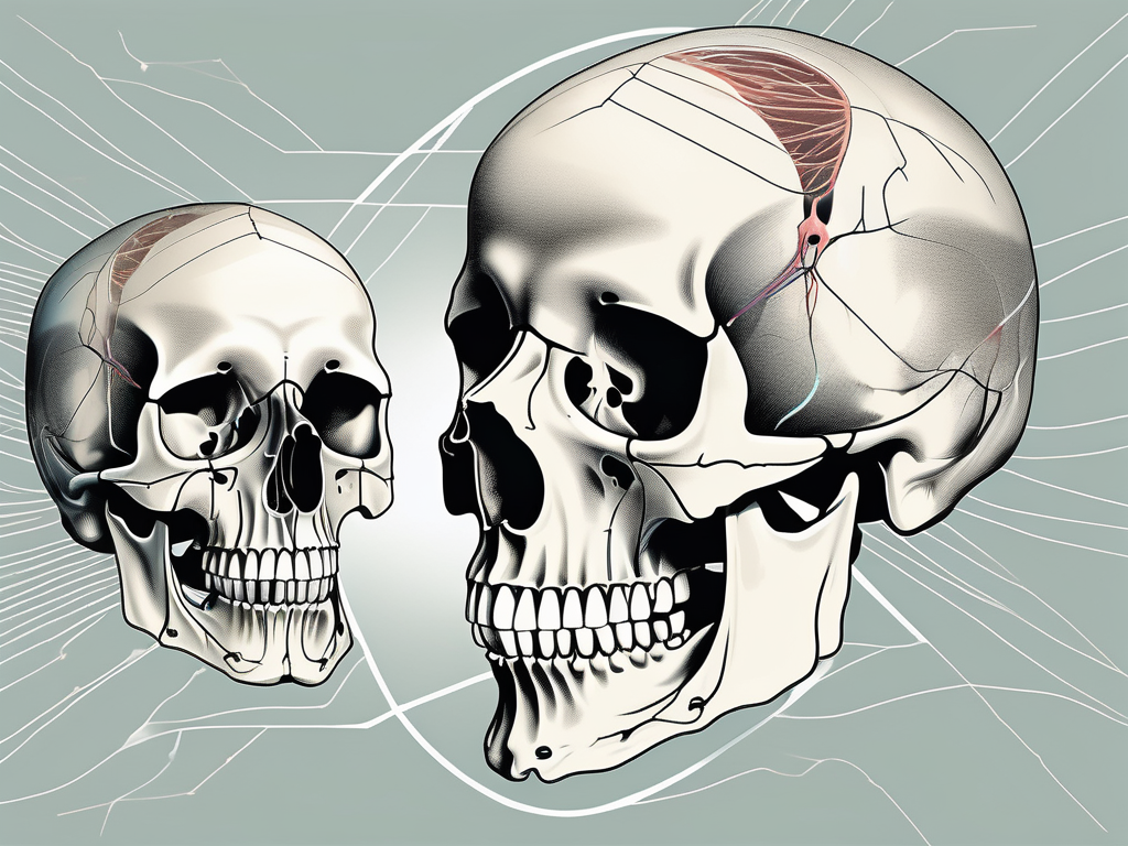 The human skull in a semi-transparent style