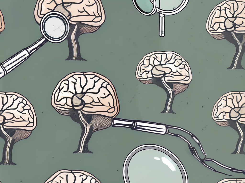 The human brain with a close-up on the abducens nerve