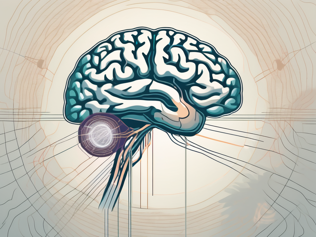 The human brain with the abducens nerve highlighted