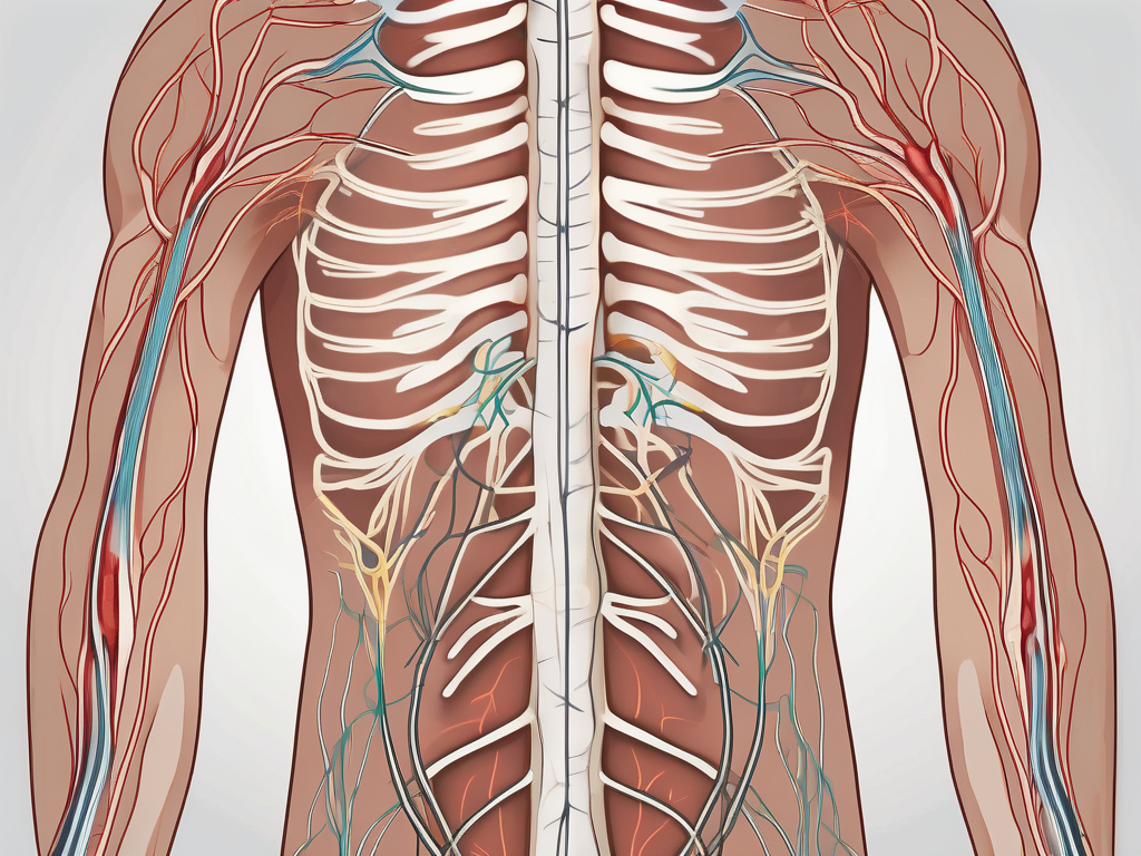 The human nervous system highlighting the abducens nerve (cn vi) and its connection to the lateral rectus muscle in the eye