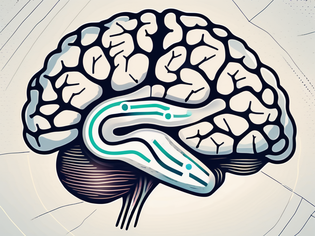 The human brain with the abducens nerve highlighted