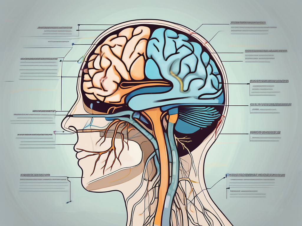 The human brain with the abducens nerve highlighted