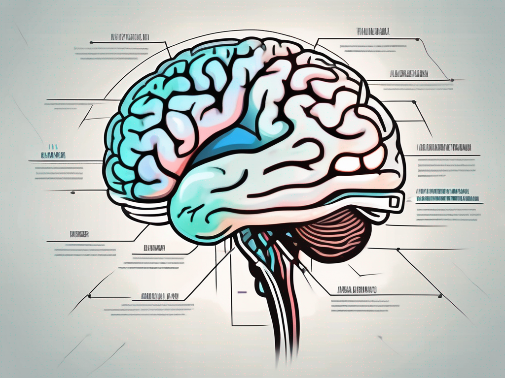 The human brain with a highlight on the abducens nerve