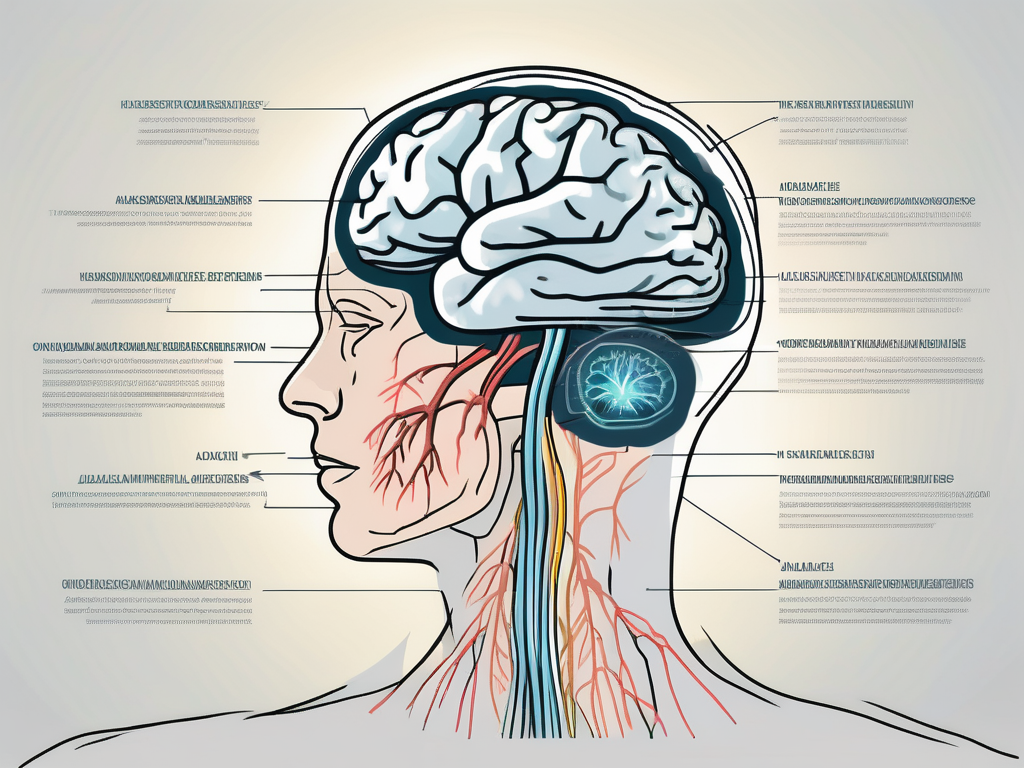 The human brain with the abducens nerve highlighted