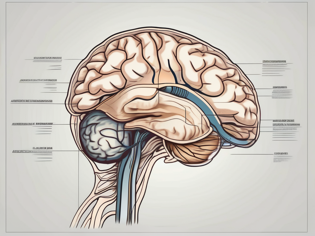 The human brain from a side view