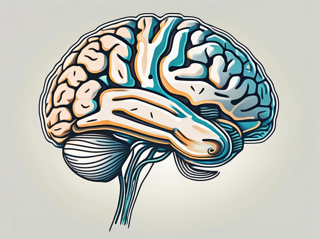 The human brain with the abducens nerve highlighted