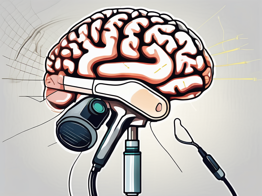 The human brain with the abducens nerve highlighted