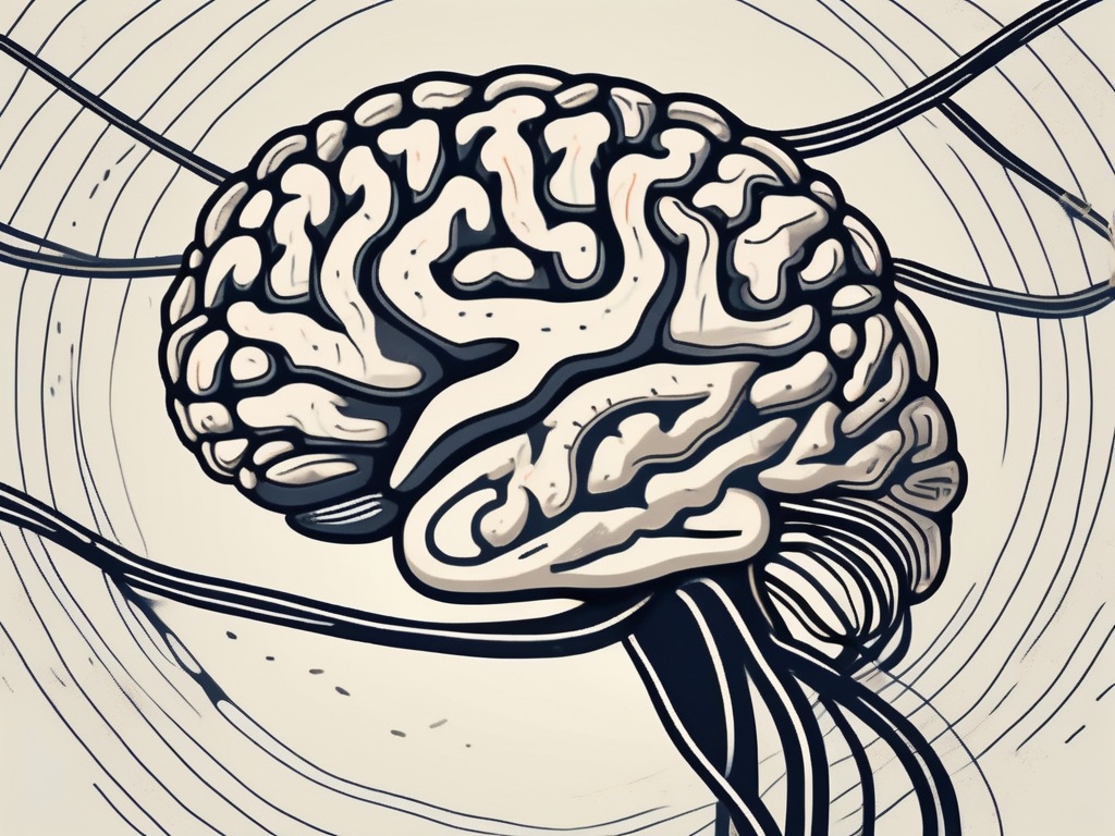 The abducens nerve in a stylized human brain