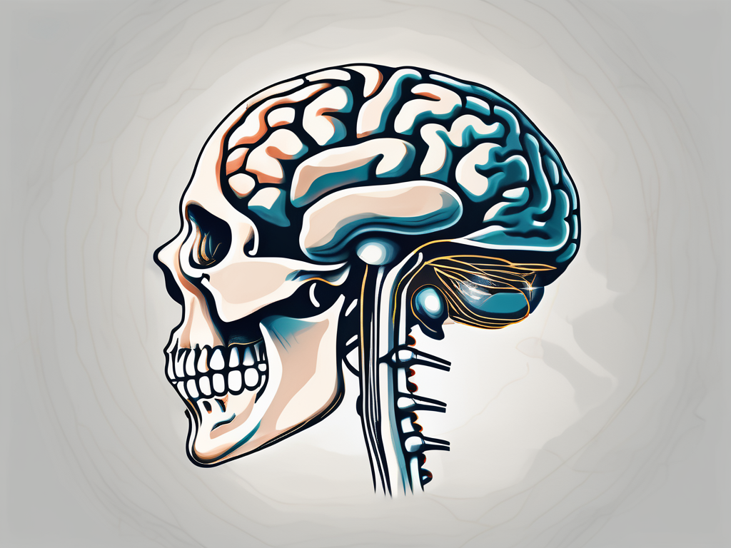 The human brain and skull