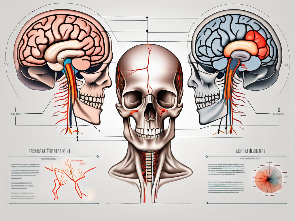 The human brain and skull