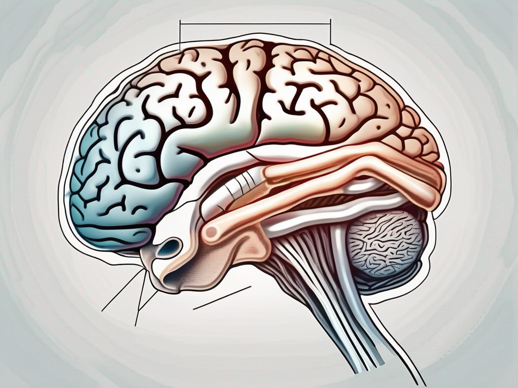 The human brain with the abducens nerve highlighted