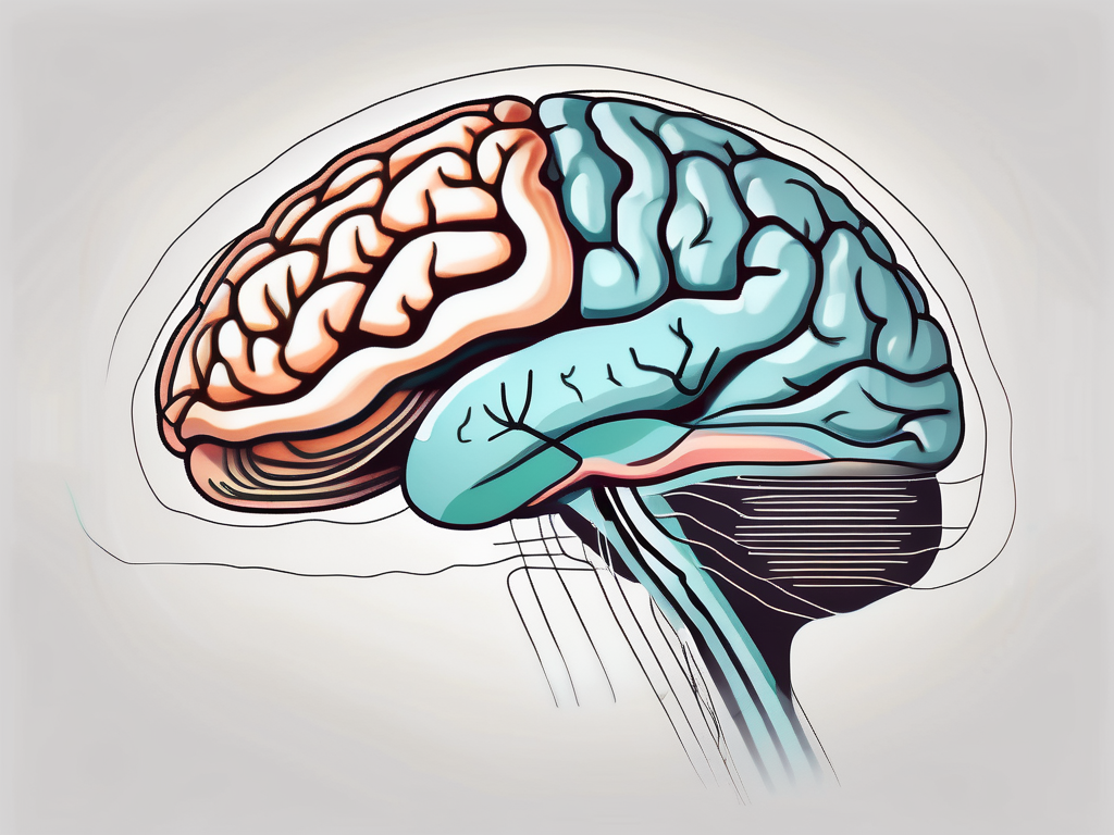 The human brain with the abducens nerve highlighted