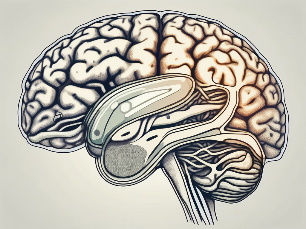 The human brain from a side view